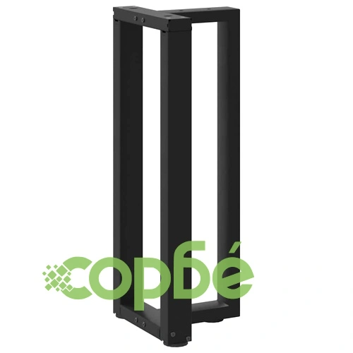 Т-образни крака за конзолна маса, 2 броя, черни, 38x25x(72-73)см, стомана ➤ топ цена ➤ sorbe.bg