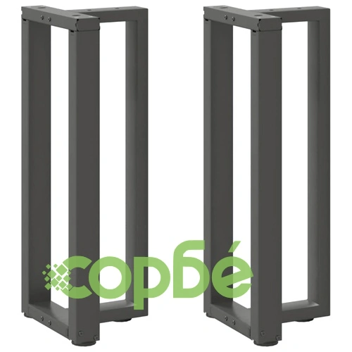 T-образни стоманени крака за конзолна маса, 2 броя, 38x25x(72-73) см, антрацит ➤ топ цена ➤ sorbe.bg