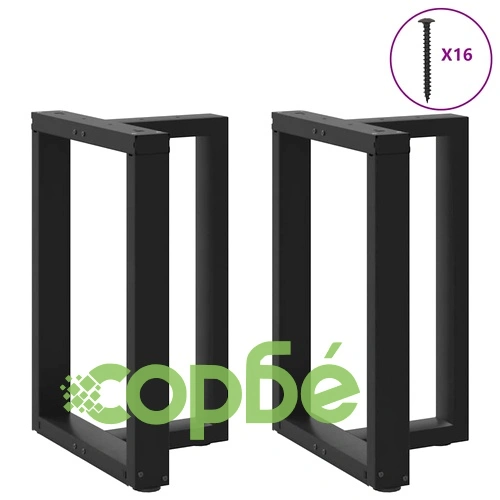 Метални крака за трапезна маса Т-образни 2 бр. черни 50x35x(72-73) см стомана ➤ топ цена ➤ sorbe.bg