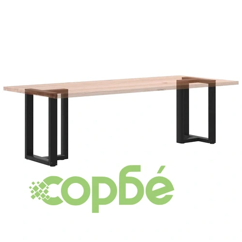 Метални крака за трапезна маса Т-образни 2 бр. черни 50x35x(72-73) см стомана ➤ топ цена ➤ sorbe.bg