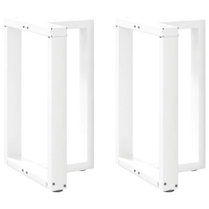 Комплект метални крака за трапезна маса, Т-образни, 2 бр., бели, 50x35x(72-73) см, стомана
