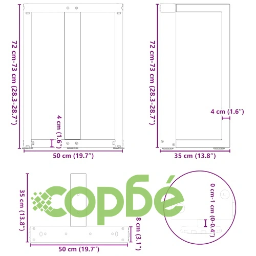 Крака за трапезна маса Т-образни 2 бр Антрацит 50x35x(72-73) см Стомана ➤ топ цена ➤ sorbe.bg
