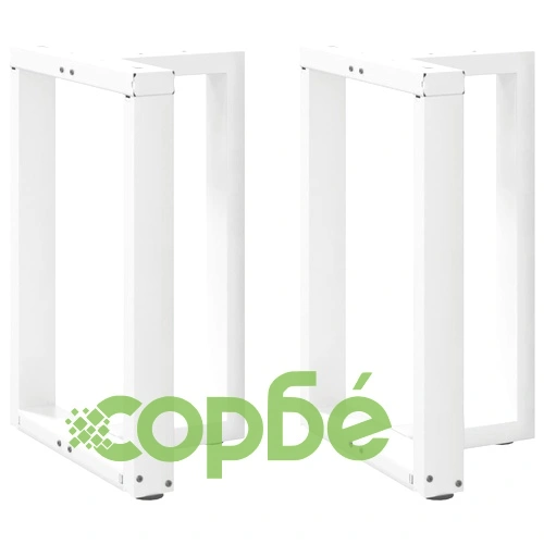 Метални крака за трапезна маса, Т-образни, 2 бр., бели, 60x35x(72-73) см, стомана ➤ топ цена ➤ sorbe.bg