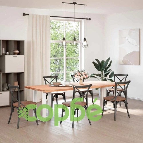 Метални крака за трапезна маса, Т-образни, 2 бр., бели, 60x35x(72-73) см, стомана ➤ топ цена ➤ sorbe.bg