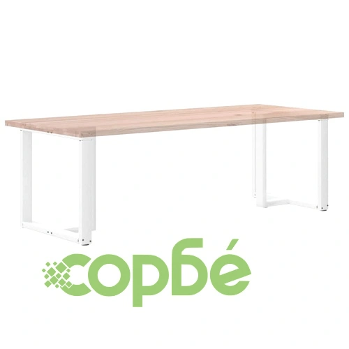 Крака за трапезна маса тип Тройка 2 бр. бели 70x35x(72-73) см стоманени ➤ топ цена ➤ sorbe.bg