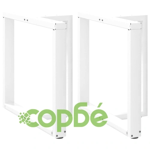 Метални крака за трапезна маса Т-образни 2 бр. 80x35x(72-73) см стомана бели ➤ топ цена ➤ sorbe.bg