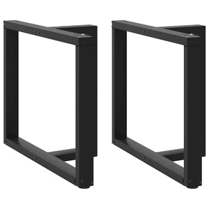 Крака за трапезна маса с Т-образна форма, 2 бр., черни, стомана, 100x35x(72-73) см