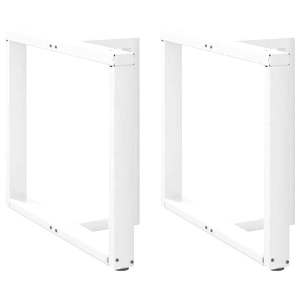 Крака за трапезна маса с Т-образна форма, 2 бр., бяла стомана, 100x35x(72-73) см