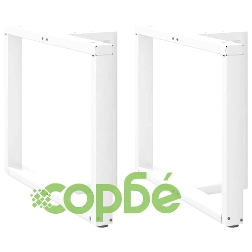 Крака за трапезна маса с Т-образна форма, 2 бр., бяла стомана, 100x35x(72-73) см ➤ топ цена ➤ sorbe.bg