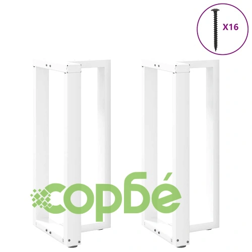 Крака за бар маса Т-образни 2 бр. бели 40x35x(90-91) см стомана ➤ топ цена ➤ sorbe.bg