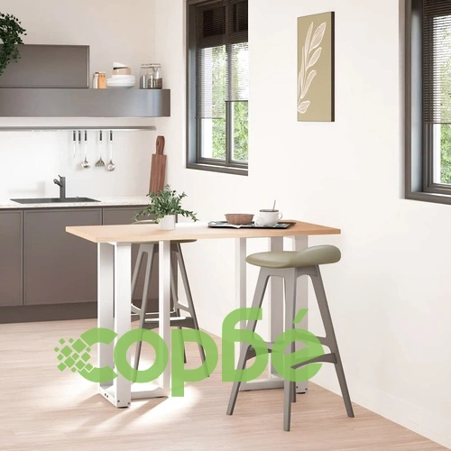 Крака за бар маса Т-образни 2 бр. бели 40x35x(90-91) см стомана ➤ топ цена ➤ sorbe.bg