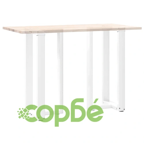 Крака за бар маса с Т-образна форма 2 бр. 50x35x(90-91) см Бели Стоманени ➤ топ цена ➤ sorbe.bg