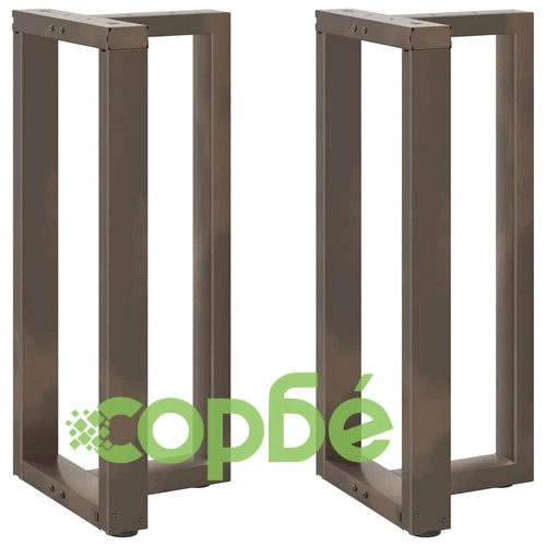 Т-образни Крака за Бар Маса от Стомана - 2 бр., Естествен Цвят, 50x35x(90-91) см ➤ топ цена ➤ sorbe.bg