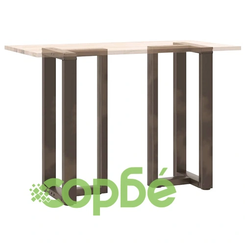 Т-образни Крака за Бар Маса от Стомана - 2 бр., Естествен Цвят, 50x35x(90-91) см ➤ топ цена ➤ sorbe.bg