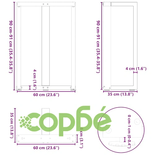 Крака за бар маса Т-образни 2 бр. Антрацит 60x35x(90-91) см Стомана ➤ топ цена ➤ sorbe.bg