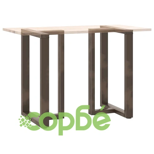 Т-образни крака за бар маса от естествена стомана, 2 бр., 60x35x(90-91) см ➤ топ цена ➤ sorbe.bg