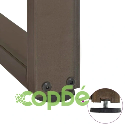 Т-образни крака за бар маса от естествена стомана, 2 бр., 60x35x(90-91) см ➤ топ цена ➤ sorbe.bg