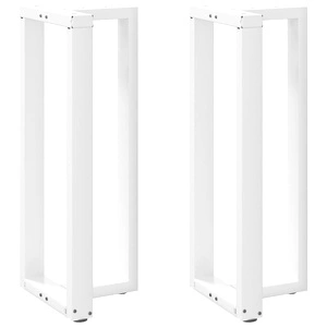 Крака за бар маса Т-образни 2 бр. бели 40x35x(100-101) см стомана