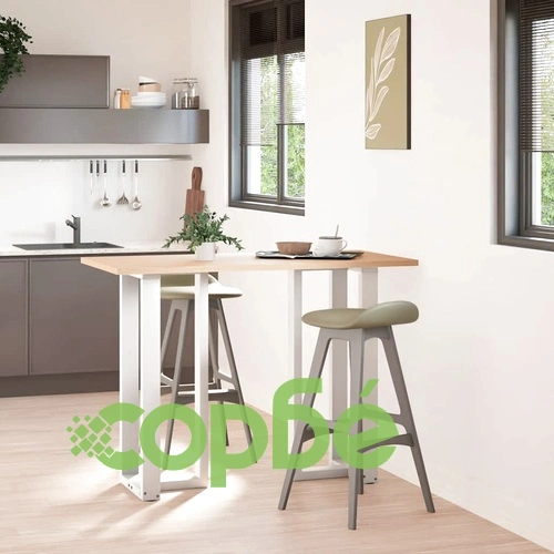 Крака за бар маса Т-образни 2 бр. бели 40x35x(100-101) см стомана ➤ топ цена ➤ sorbe.bg