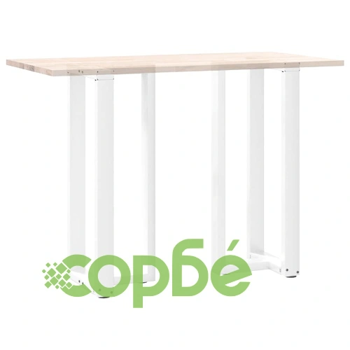 Крака за бар маса Т-образни 2 бр. бели 40x35x(100-101) см стомана ➤ топ цена ➤ sorbe.bg