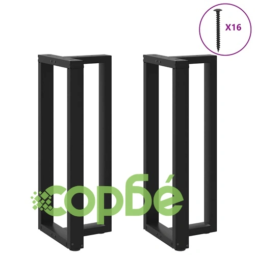 Крака за бар маса Т-образни 2 бр. черни 50x35x(100-101) см стомана ➤ топ цена ➤ sorbe.bg