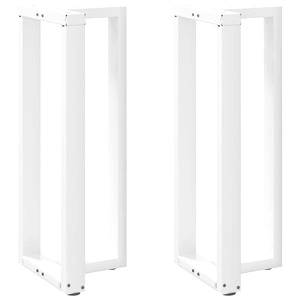 Крака за бар маса Т-образни 2 бр. бели 50x35x(100-101) см стоманени