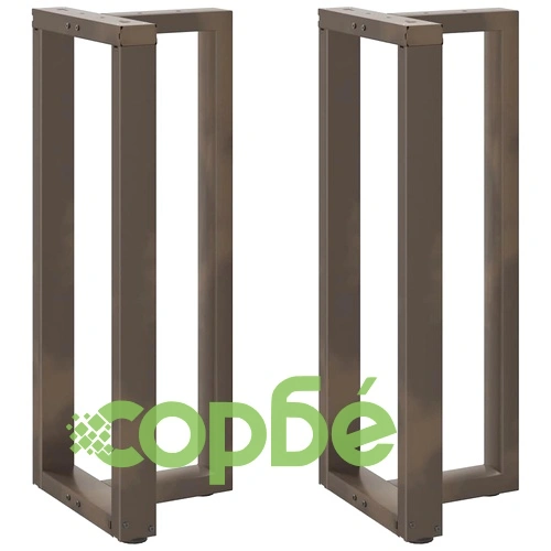 Т-образни Крака за Бар Маса - 2 бр. Стоманени, Естествен Цвят, 50x35x(100-101) см ➤ топ цена ➤ sorbe.bg