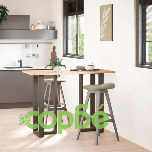 Т-образни Крака за Бар Маса - 2 бр. Стоманени, Естествен Цвят, 50x35x(100-101) см ➤ топ цена ➤ sorbe.bg