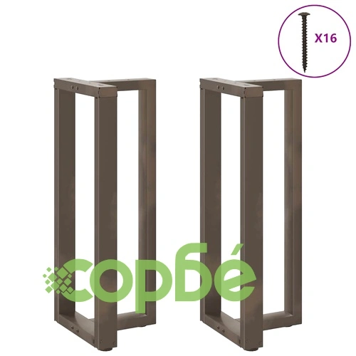 Т-образни Крака за Бар Маса - 2 бр. Стоманени, Естествен Цвят, 50x35x(100-101) см ➤ топ цена ➤ sorbe.bg