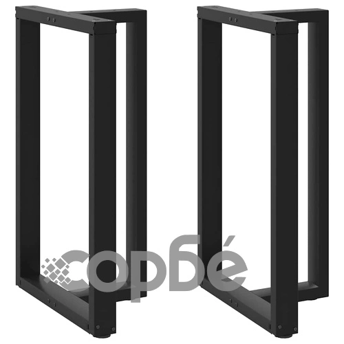 Крака за бар маса Т-образни 2 бр. черни 60x35x(100-101) см стомана ➤ топ цена ➤ sorbe.bg