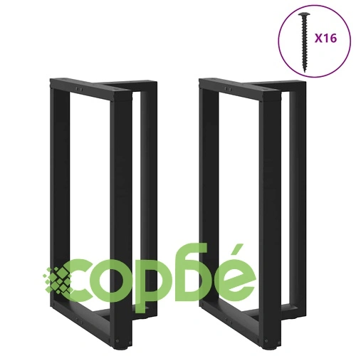 Крака за бар маса Т-образни 2 бр. черни 60x35x(100-101) см стомана ➤ топ цена ➤ sorbe.bg