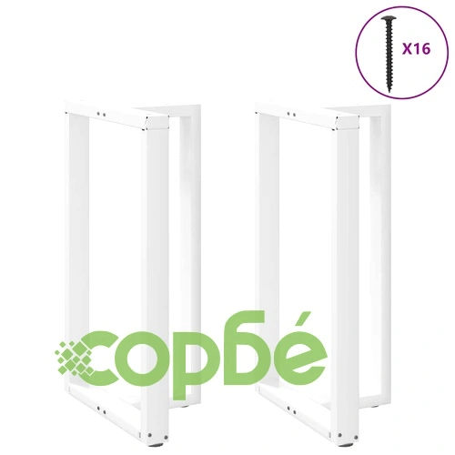 Крака за бар маса Т-образни 2 бр. бели 60x35x(100-101) см стомана ➤ топ цена ➤ sorbe.bg