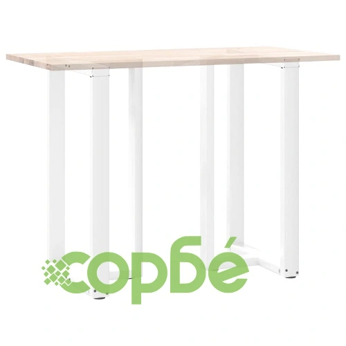 Крака за бар маса Т-образни 2 бр. бели 60x35x(100-101) см стомана ➤ топ цена ➤ sorbe.bg