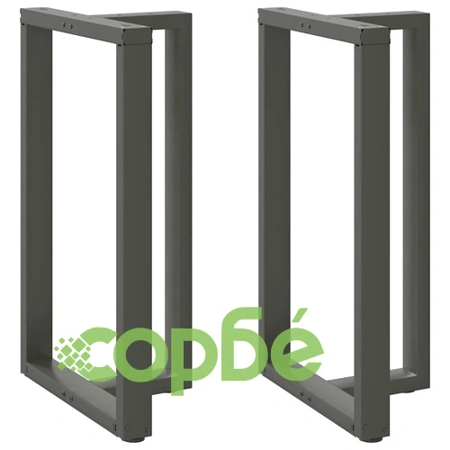 Крака за бар маса с Т-образна форма 2 бр Антрацит 60x35x(100-101) см Стомана ➤ топ цена ➤ sorbe.bg