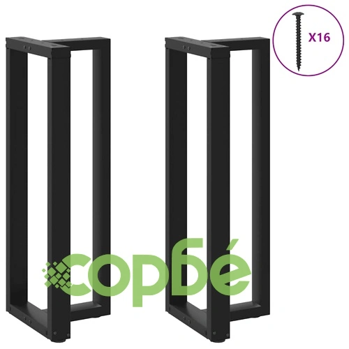 Крака за бар маса Т-образни 2 бр. черни 40x35x(110-111) см стоманени ➤ топ цена ➤ sorbe.bg