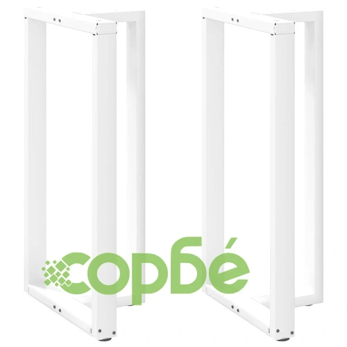 Крака за бар маса Т-образни 2 бр. бели 60x35x(110-111) см стомана ➤ топ цена ➤ sorbe.bg