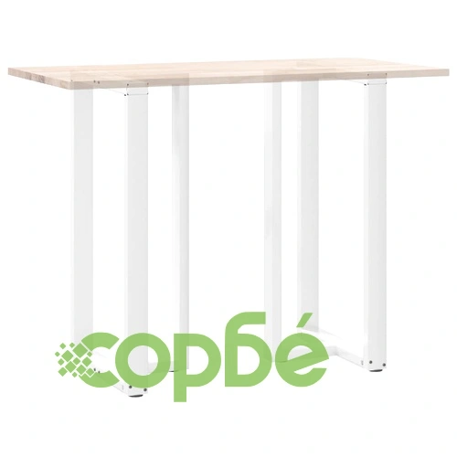 Крака за бар маса Т-образни 2 бр. бели 60x35x(110-111) см стомана ➤ топ цена ➤ sorbe.bg