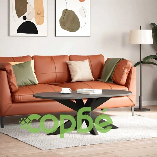 Крак за масичка за кафе с форма на паяк, черен, стоманен, 98x58x(42-43) см ➤ топ цена ➤ sorbe.bg