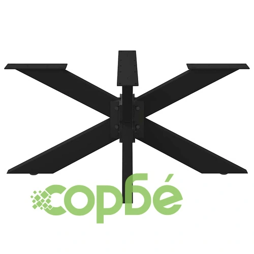 Крак за масичка за кафе с форма на паяк, черен, стоманен, 98x58x(42-43) см ➤ топ цена ➤ sorbe.bg