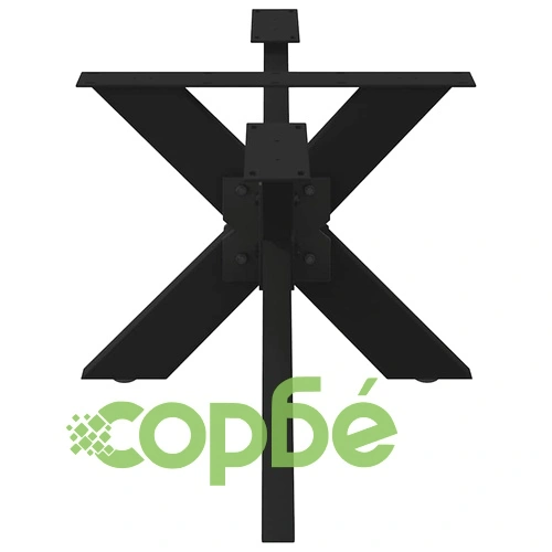 Крак за масичка за кафе с форма на паяк, черен, стоманен, 98x58x(42-43) см ➤ топ цена ➤ sorbe.bg