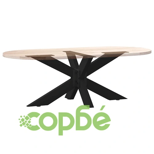 Крак за масичка за кафе с форма на паяк, черен, стоманен, 98x58x(42-43) см ➤ топ цена ➤ sorbe.bg