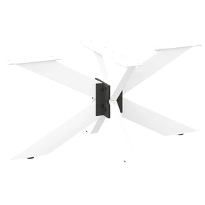 Крак за масичка за кафе паяк, бял, 98x58x(42-43) см, стомана