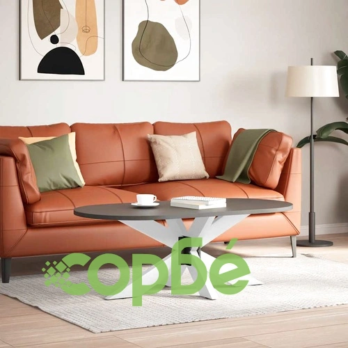 Крак за масичка за кафе паяк, бял, 98x58x(42-43) см, стомана ➤ топ цена ➤ sorbe.bg