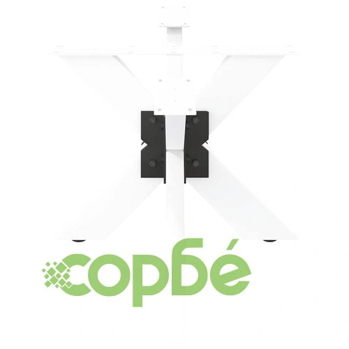 Крак за масичка за кафе паяк, бял, 98x58x(42-43) см, стомана ➤ топ цена ➤ sorbe.bg