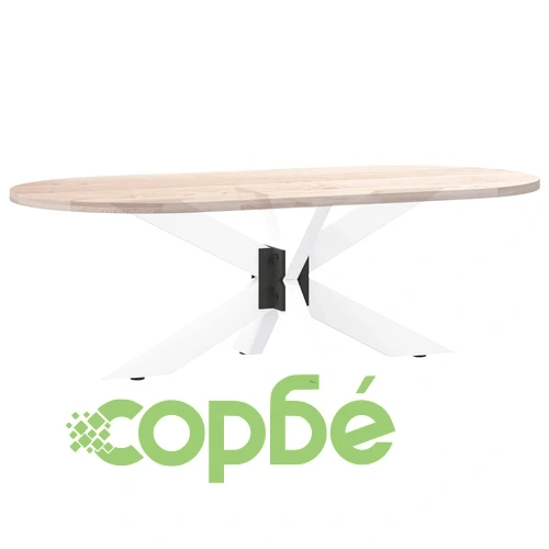 Крак за масичка за кафе паяк, бял, 98x58x(42-43) см, стомана ➤ топ цена ➤ sorbe.bg