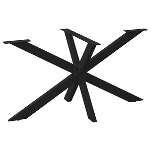 Метален Крак за Маса Тип Паяк 150x78x(72-73) см - Черна Прахово Боядисана Стомана