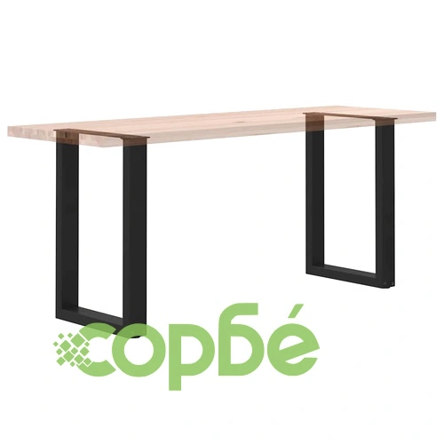 Стоманени U-образни крака за холна маса, 2 броя, черни, 50x(72-73) см ➤ топ цена ➤ sorbe.bg