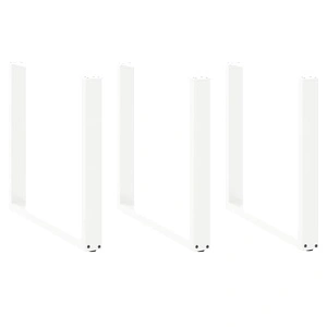 Метални U-образни крака за холна маса, 3 бр., бели, 90x(72-73) см, стомана