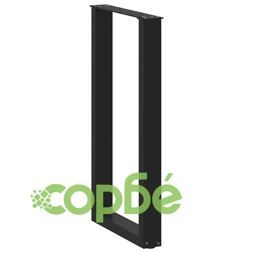 U-образни крака за холна маса, 2 бр., черни, 50x(90-91)см, стомана ➤ топ цена ➤ sorbe.bg