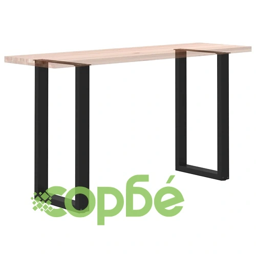 U-образни крака за холна маса, 2 бр., черни, 50x(90-91)см, стомана ➤ топ цена ➤ sorbe.bg